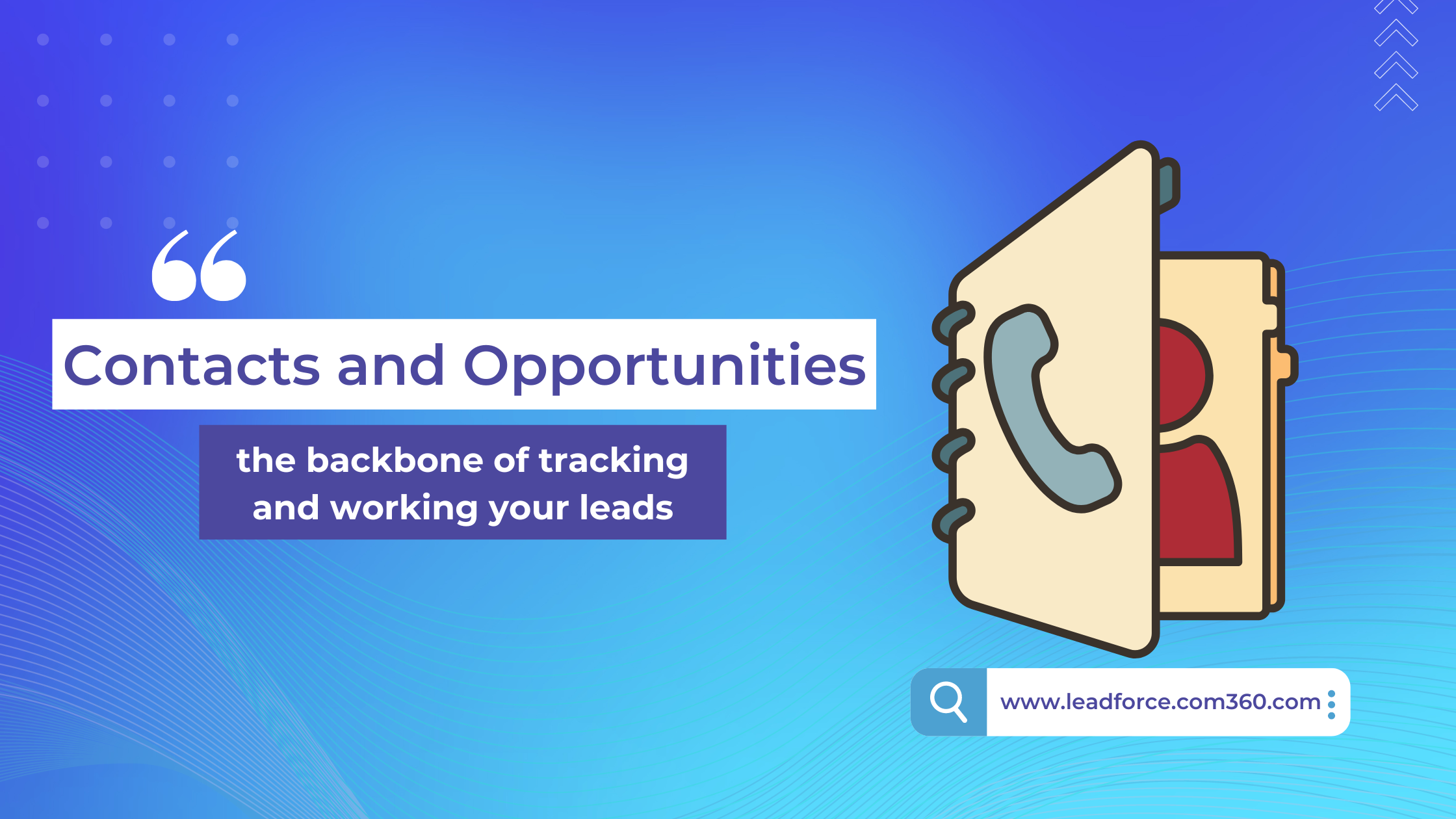 Contacts and Opportunities - The backbone of tracking and working your leads.